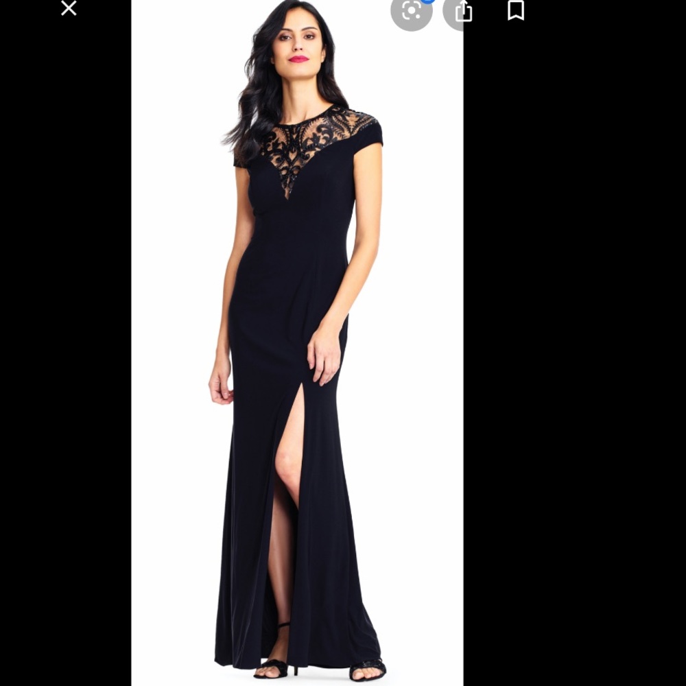 Adrianna Papell sequined top gown
